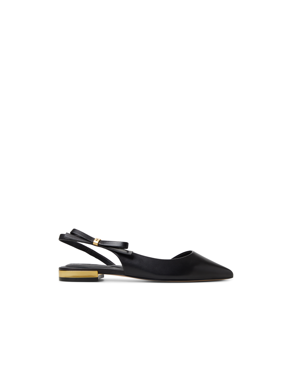 Bow Detail Slingback Leather Ballet Flats