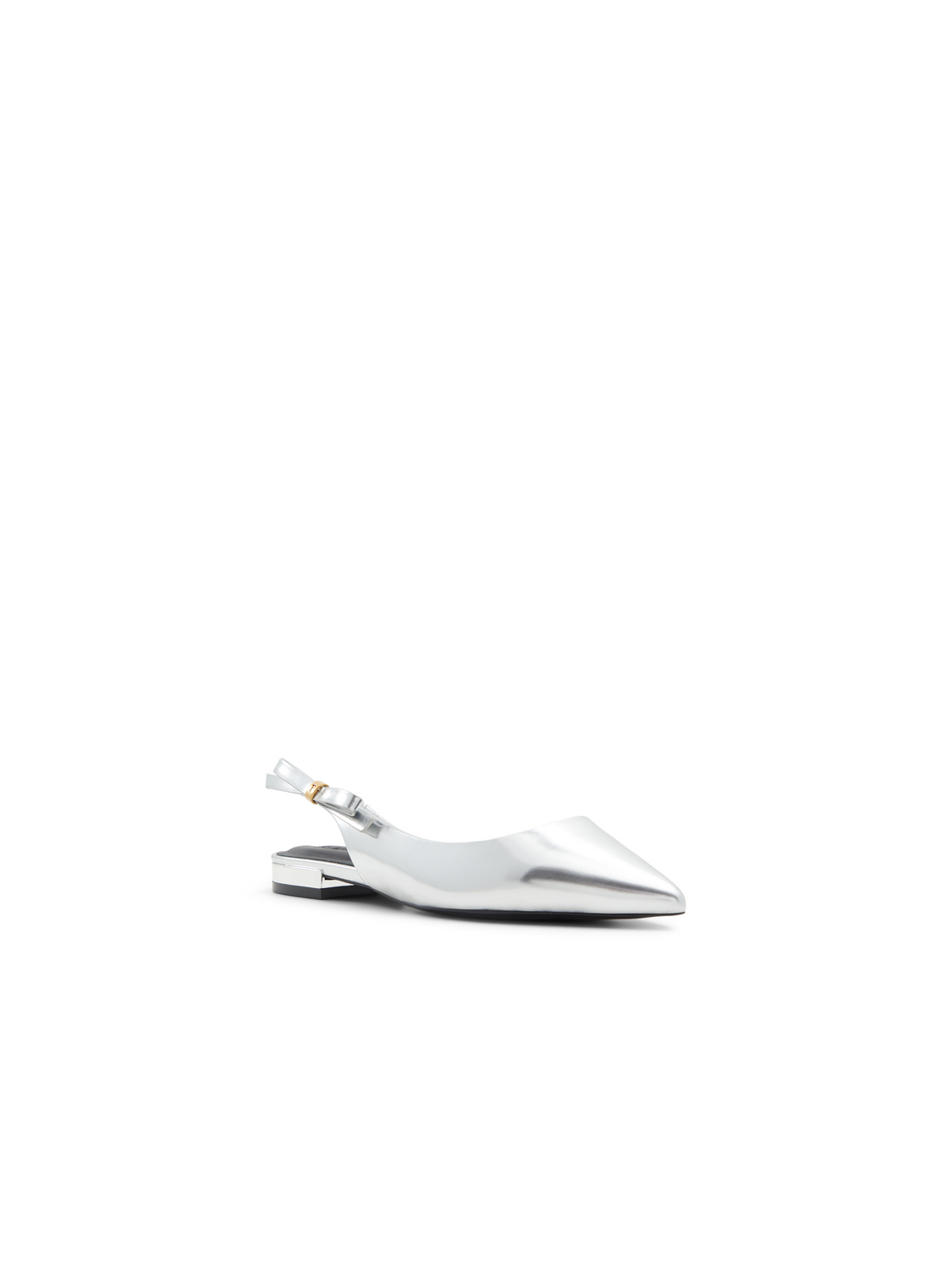 Bow Detail Slingback Leather Ballet Flats