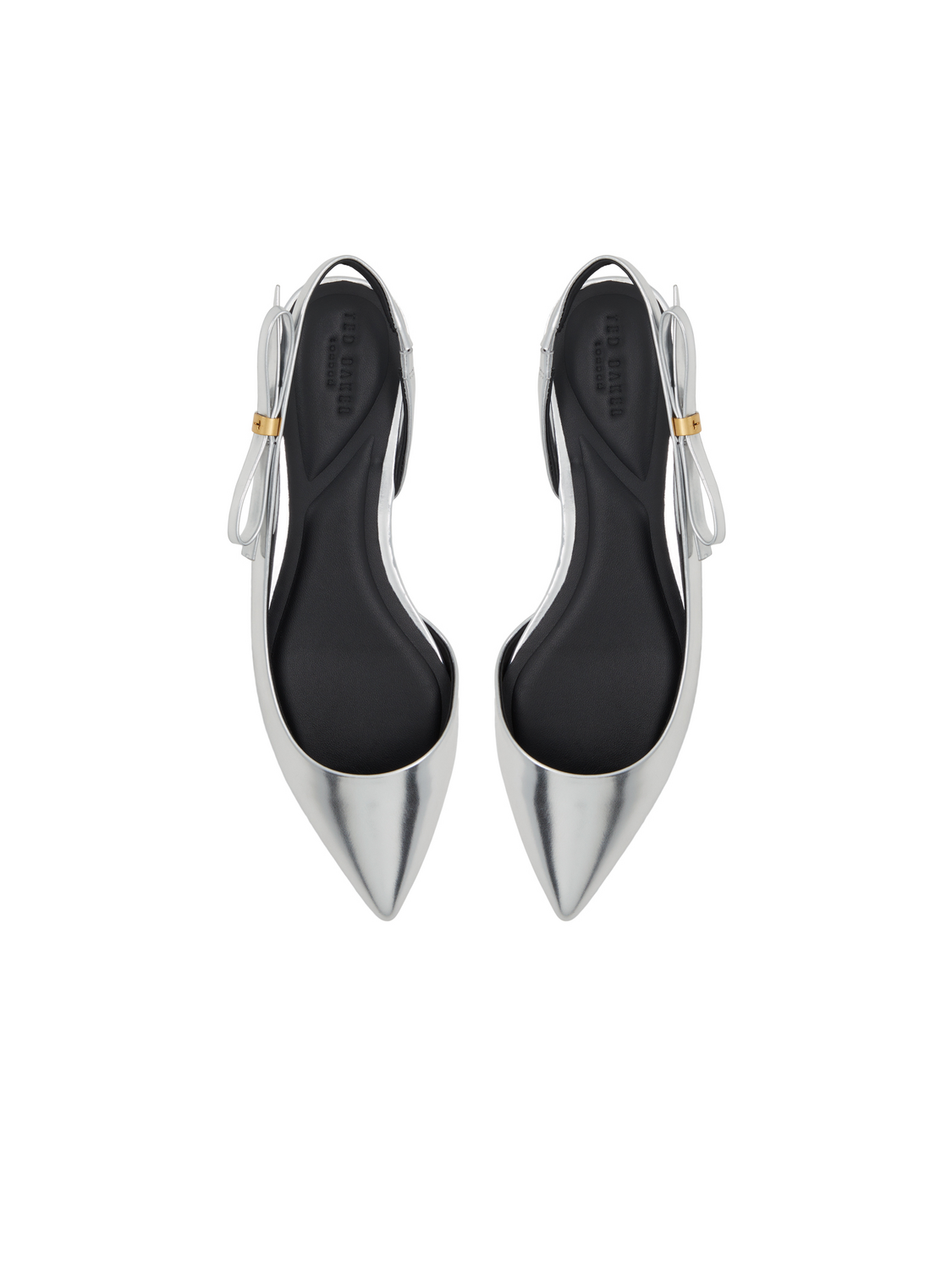 Bow Detail Slingback Leather Ballet Flats
