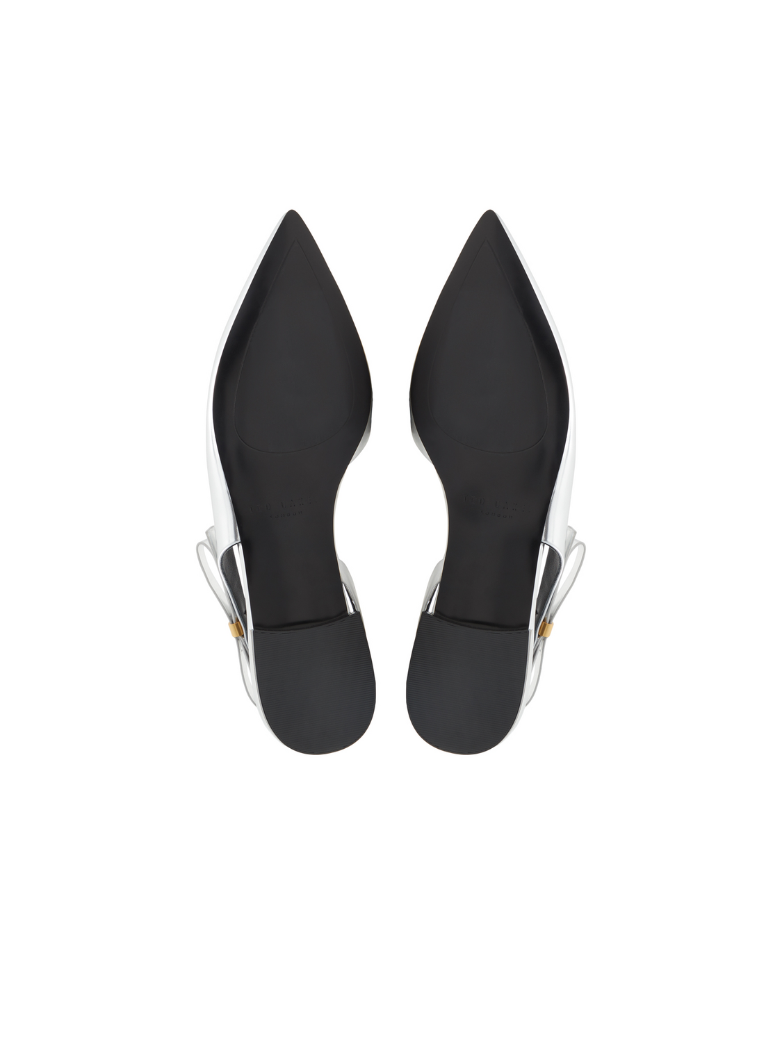 Bow Detail Slingback Leather Ballet Flats