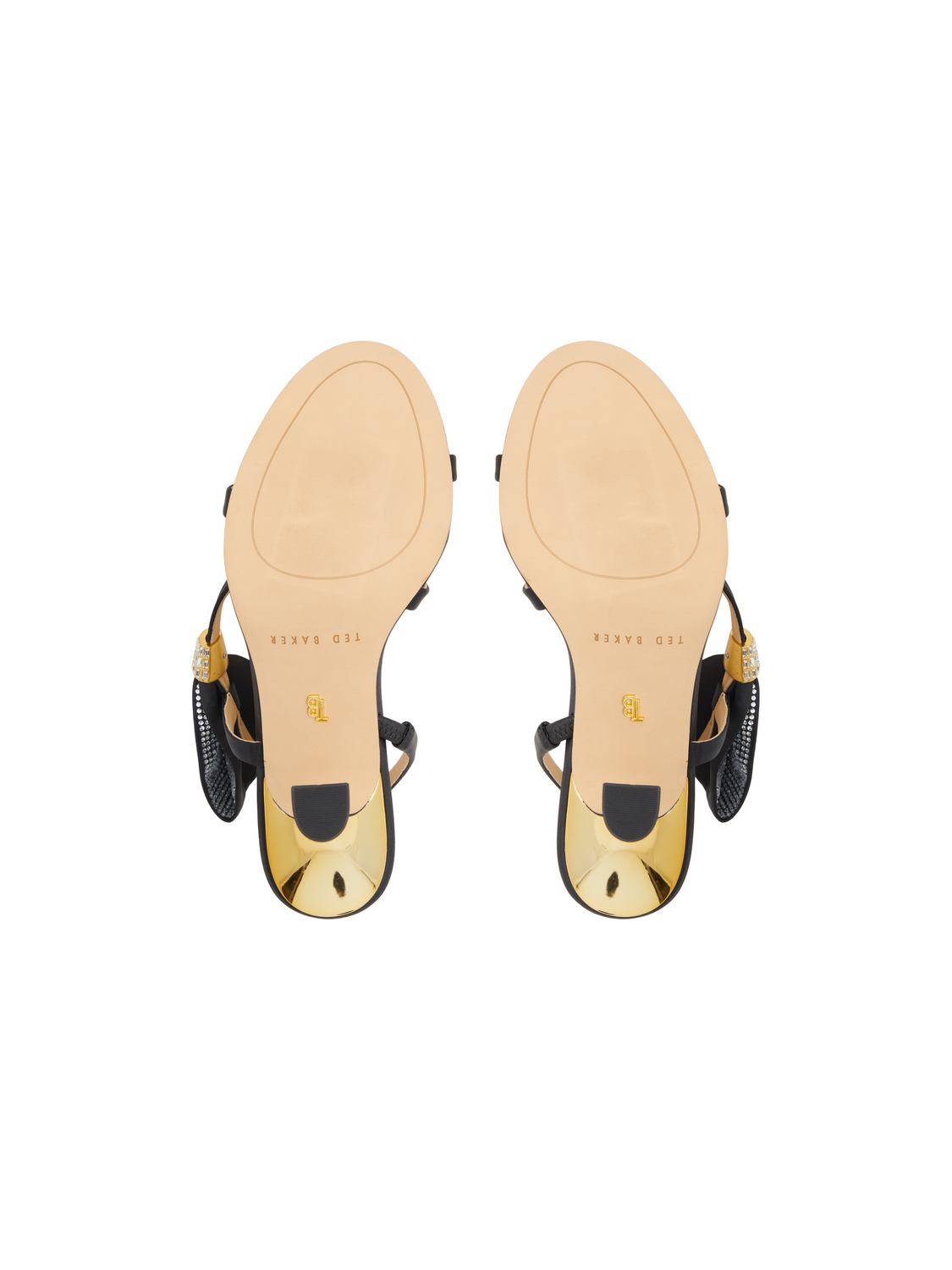 Bow Embellishment Satin Heeled Sandals