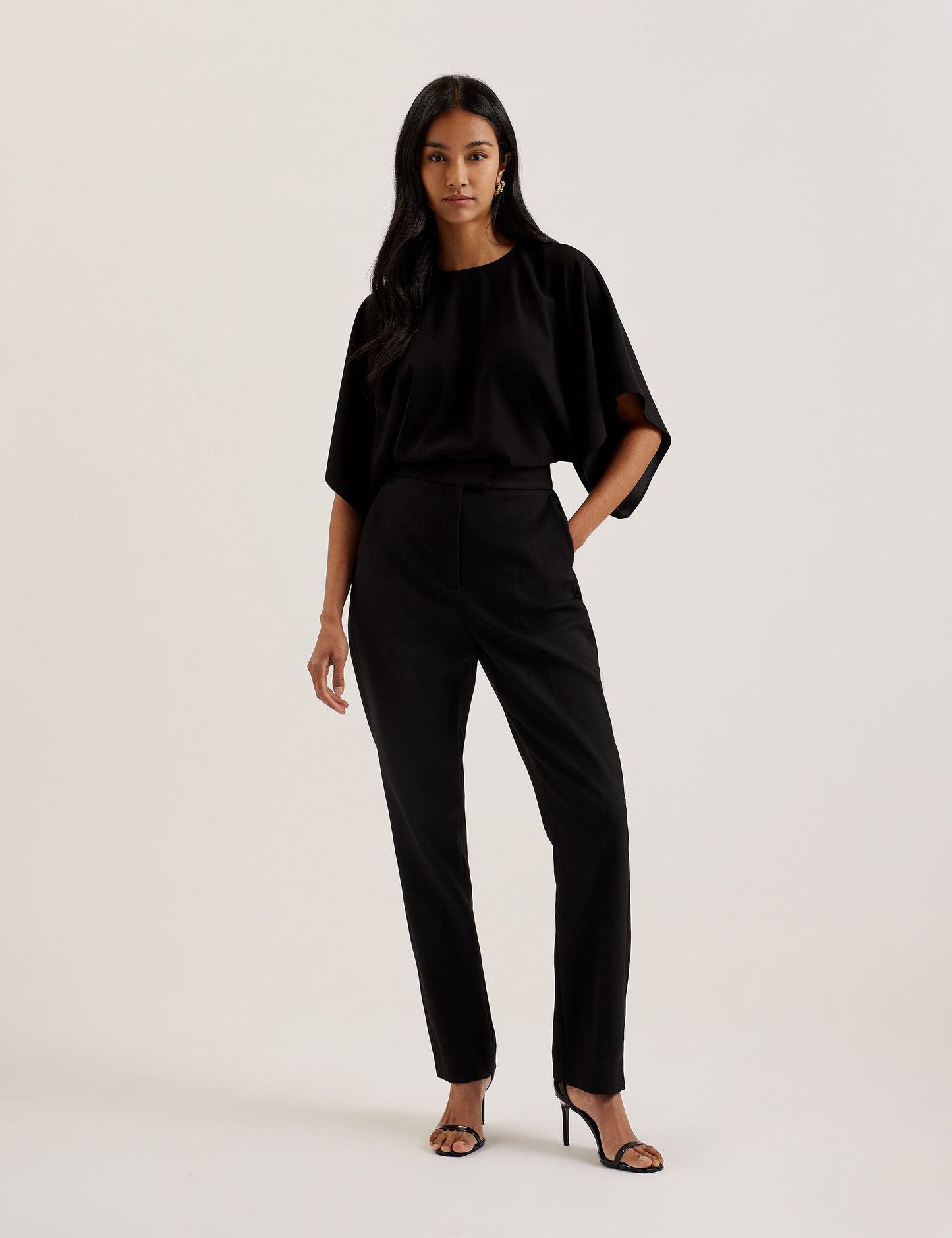 Batwing Short Sleeve Woven Blouse