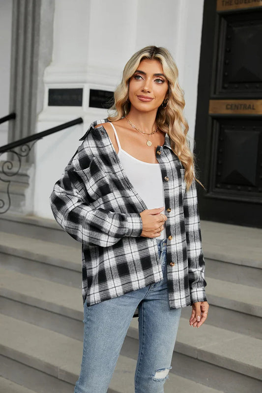 Black and White Plaid Shirt